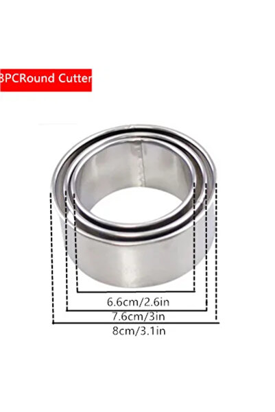 Choice قالب رافيولي دائري ثلاثي القطع، قالب زلابية من الفولاذ المقاوم للصدأ، ...