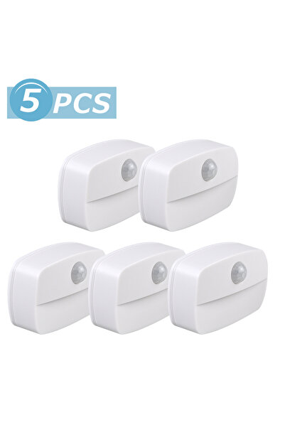 Choice Batter Power 5 pcs Warm White Mini LED Night Lamp Motion Sensor Night ...