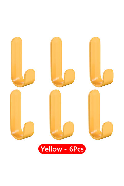 Choice أصفر - 6 قطع من خطافات الحائط القوية ذاتية اللصق، مناسبة للمناشف والأب...