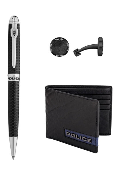 Police Helix Pen, Cufflink and Wallet Set for Men
