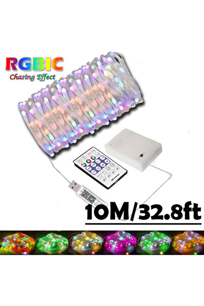 Choice سلسلة إضاءة خيالية WS2812B بطول 10 أمتار، تعمل بثلاث بطاريات AA مع منف...