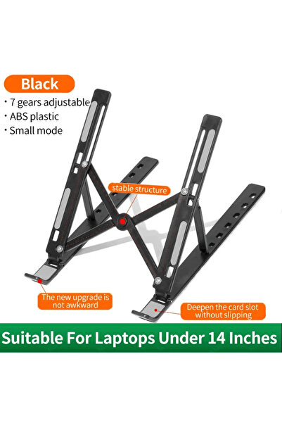 Choice حامل كمبيوتر محمول قابل للتعديل بسبع سرعات، أسود اللون، حامل شاشة كمبي...