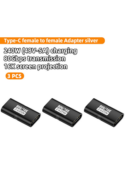 Choice5 3 قطع محول USB-C أنثى إلى أنثى أسود اللون، بسرعة 80 جيجابت في الثانية...