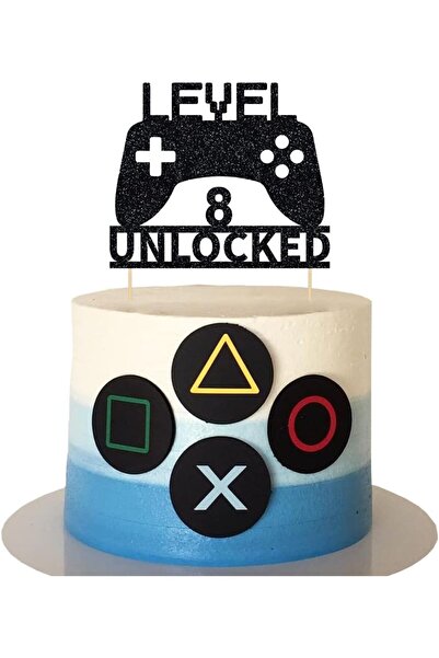 Choice زينة كعكة سوداء، عبوة واحدة، المستوى 8 مفتوح، زينة كعكة لعبة فيديو، زي...