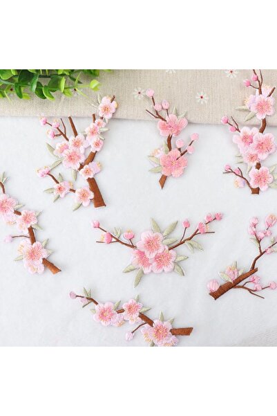 Choice سوي جي سي - 6 قطع - 6 ملصقات تطريز مختلفة على شكل أغصان زهر الخوخ