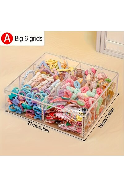 Choice علبة مجوهرات وإكسسوارات شعر شفافة من الأكريليك، قطعة واحدة، بستة أو ثم...