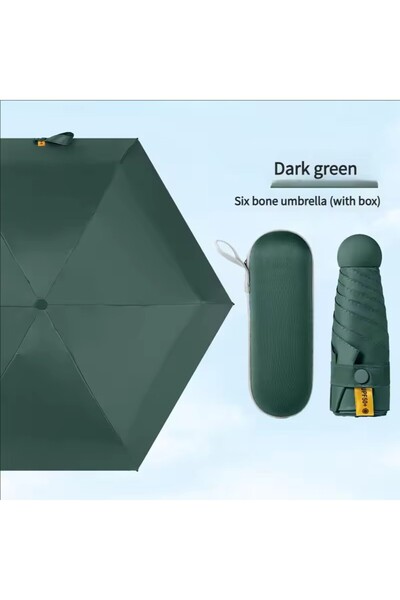 Choice مظلة سفر صغيرة خضراء 6K صغيرة الحجم، مظلة كبسولة مع حماية من الأشعة فو...