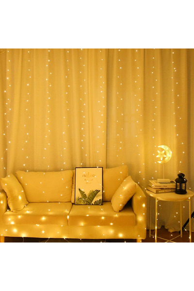 Choice ستارة نافذة مضيئة تعمل بمنفذ USB، مقاس 4 × 3 أمتار، لون أبيض دافئ، مع ...