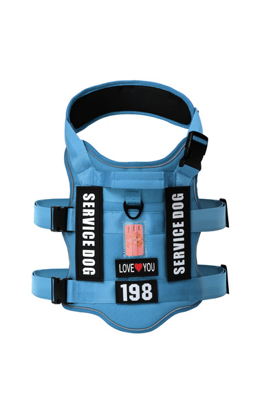 Choice5 M Lake blue Service Dog Vest No Pull Dog Harness with 4 Dog Patches, ...