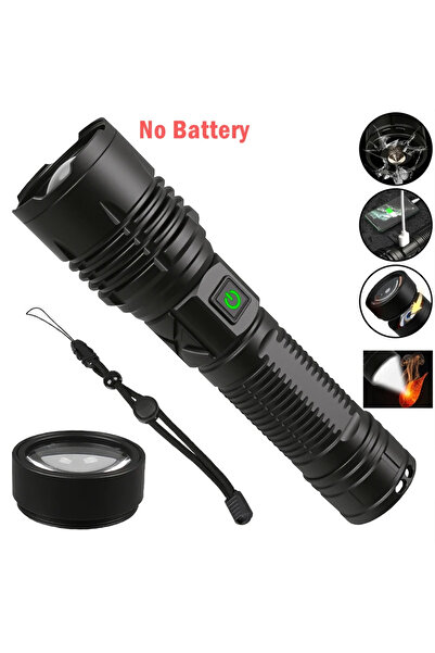 Heinast مصباح واحد بدون بطارية، كشاف فائق السطوع بقوة 10000000 لومن، مصباح يد...