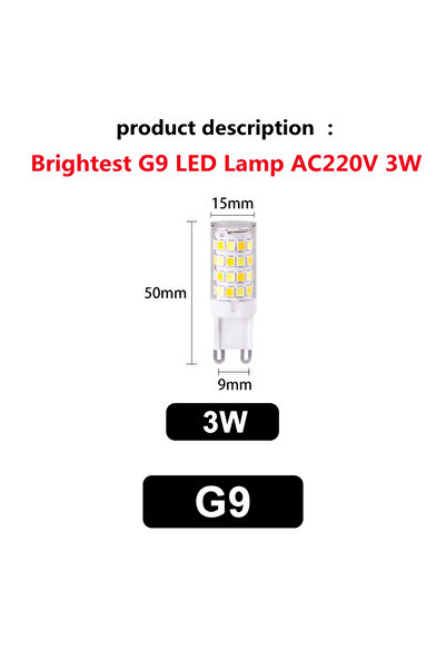 Choice 10 مصابيح LED بيضاء باردة 220 فولت G9-3 واط، الأكثر سطوعًا، تعمل بتيار...
