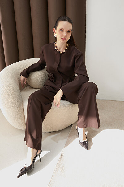 Melike Tatar Rose Detailed Jacket Suit 32-2633