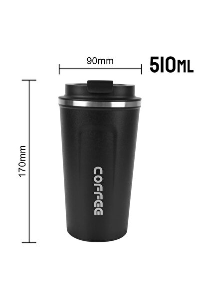 Choice كوب قهوة أسود حراري سعة 510 مل، كوب قهوة حراري للسيارة سعة 380/510 مل،...