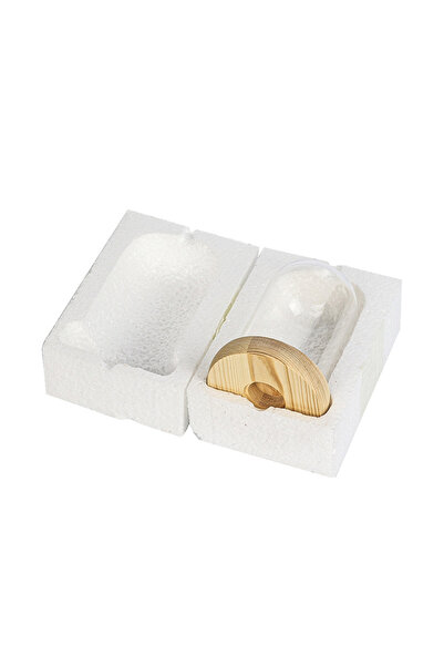 Choice 1pc Glass Dome Wooden Base With LED Light Landscape Vase Dry Flower Cl...