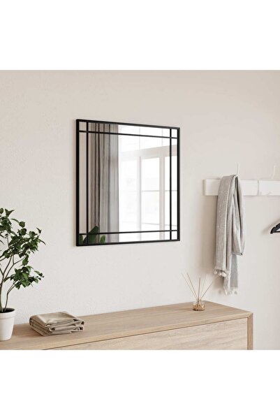 vidaxl Wall Mirror Black 60x60 cm Square Iron