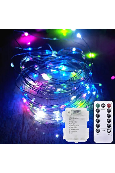 Choice سلك فضي بطول 2 متر، 20 مصباح LED متعدد الألوان، جهاز تحكم عن بعد، 8 أو...