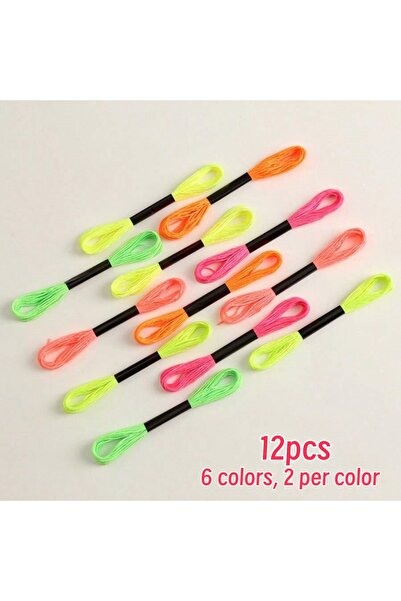 Choice 12 قطعة من خيوط التطريز بالغرز المتقاطعة، خيوط صبغ، خيوط فلورسنت، خيوط...