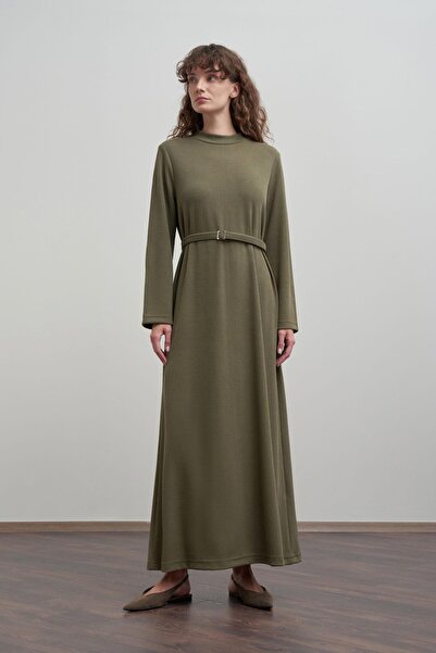 ALLDAY Khaki Belt Buckle Dress