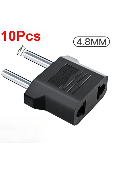 Choice 10pcs 4.8mm black 3/5/10pcs US To EU/KR Plug Adapter European Korean s...