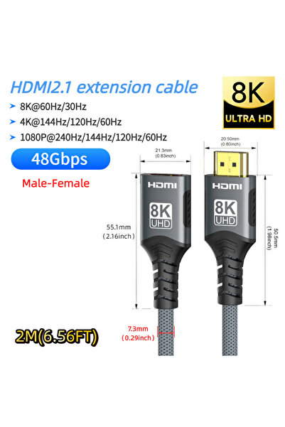 Choice 8K Extender Cable-2M HDMI-compatible Extension Cable 1m 2m Male To Fem...
