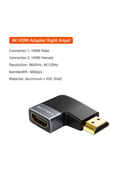 Choice Right CABLETIME HDMI Adapter 8K HDMI 2.1 90 Degree Male to Female Conn...