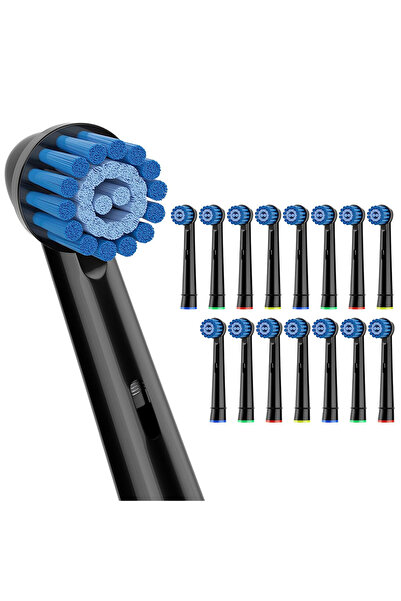 Choice1 16 قطعة من رؤوس فرشاة الأسنان السوداء الحساسة، متوافقة مع فرش الأسنان...