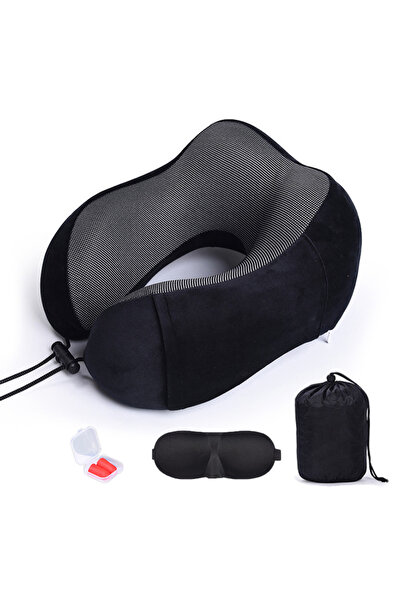 Choice Set Magnetic Cloth Plush U-Shaped Pillow With Eyemask Earplugs Storage...