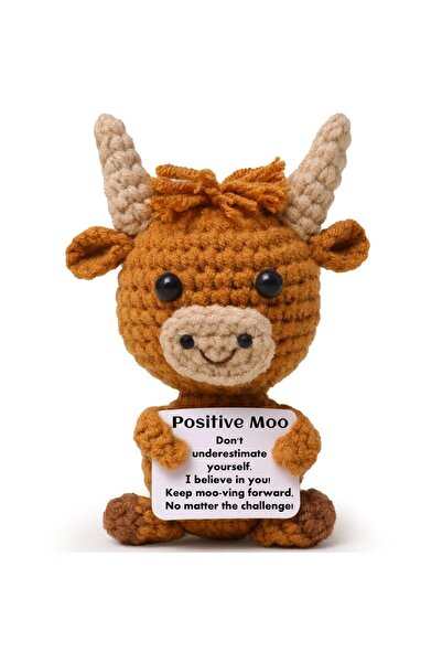 Choice بقرة هايلاند صغيرة مرحة وإيجابية، لعبة بقرة هايلاند محبوكة من الصوف مع...