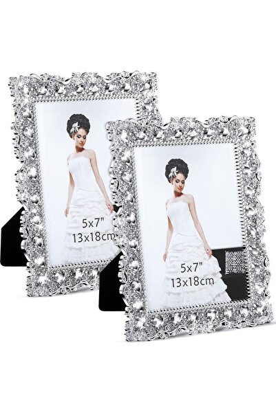 Choice 2pcs4023-57 2-pack with crystal decoration photo frame wedding rhinest...