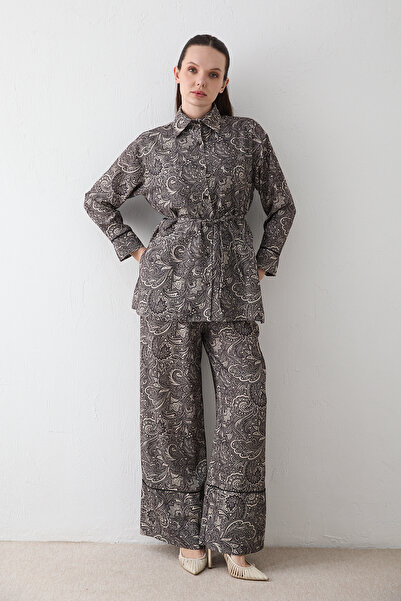 Melike Tatar Patterned Shirt Set 32-2623
