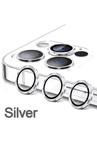Choice 16Pro or 16ProMax Silver 3pcs Metal Camera Lens Protector For iPhone 1...