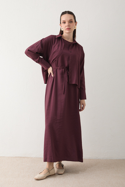 Melike Tatar Modal Shirt Dress Set 32-2600