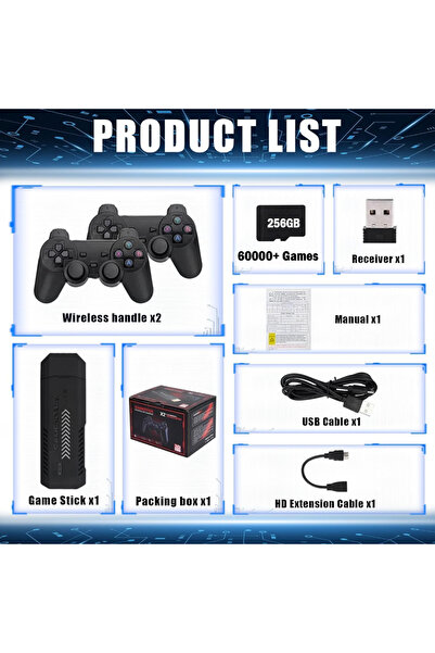 Choice جهاز ألعاب X2 Plus بسعة 256 جيجابايت - 60000 لعبة فيديو، جديد، بدقة 4K...