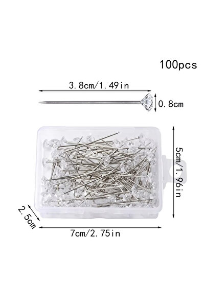 Choice1 دبابيس فينري الماسية 8x38 مم، 100 قطعة/علبة، دبابيس خياطة برأس كريستا...