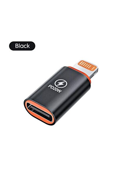 Choice قطعة واحدة - أسود، 1-4 قطع، محول PD 20 واط من النوع C إلى Lightning OT...