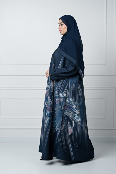 LAVİNİA Lavinia women's abaya, floral crepe fabric