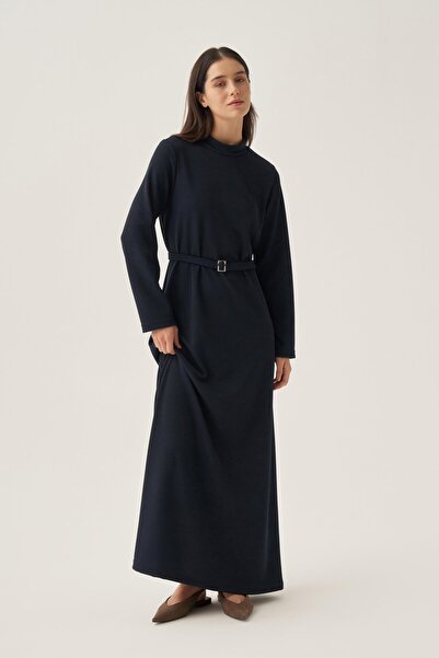 ALLDAY Navy Blue Belt Buckle Dress