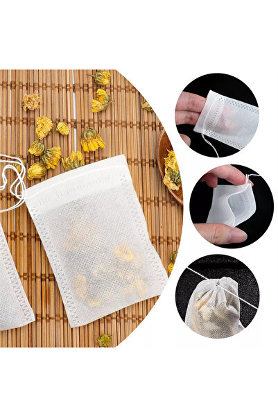 Choice one size White 100PCS Non-woven Tea Bags Disposable Teabags With Draws...