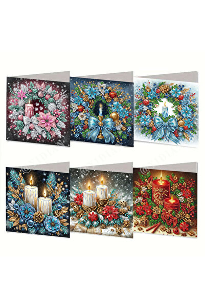 Choice 30X15CM 6pcs Diamond Painting Greeting Card Set - Christmas Gift, perf...