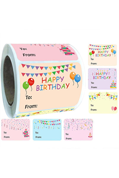 Choice 1 Roll 200Pcs Per Roll Happy Birthday Gift Tags Colorful Name Tags Sti...