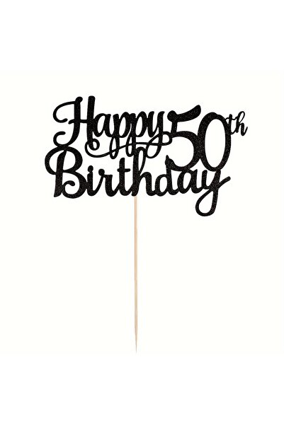 Choice زينة كعكة عيد الميلاد الخمسين بلون ذهبي وردي لامع، قطعة واحدة - تصميم ...