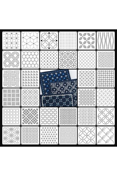 Choice1 32 قطعة 9/32 قطعة قالب تطريز ساشيكو DIY قالب رقعة هندسية قابل لإعادة ...