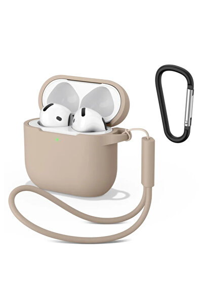 Choice جراب سيليكون ناعم لسماعات AirPods 4 بنمط شاي الحليب، غطاء سماعة بلوتوث...