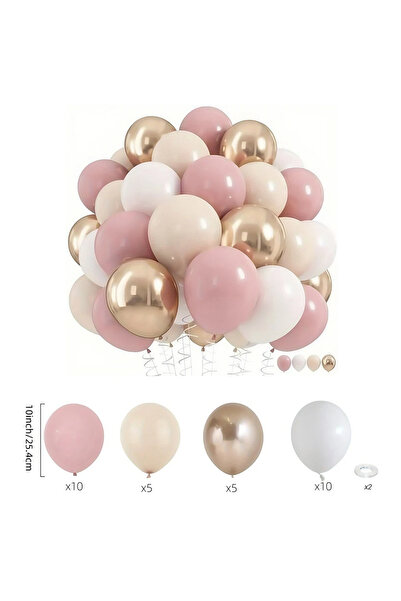 Choice مجموعة بالونات أخرى من نوع ماكارون، 32/52/62 قطعة، بألوان وردي، رملي، ...