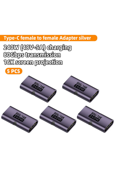Choice1 5 قطع من محولات USB4 بنفسجية اللون، بسرعة 80 جيجابت في الثانية، من ال...