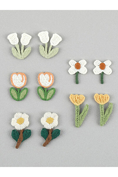 Choice ١٠ قطع متنوعة من القماش المطرز بزهرة عشب الحظ رباعية الأوراق مع إكسسوا...