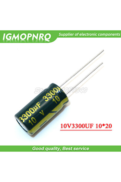 Choice 10 مكثفات إلكتروليتية من الألومنيوم، 10 فولت، 3300 ميكروفاراد، 10 × 20 مم