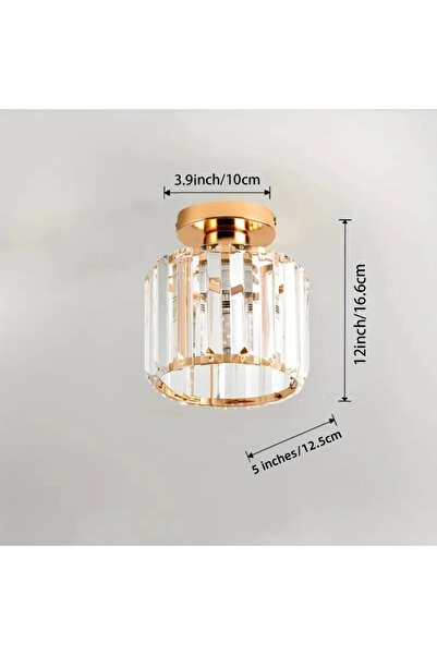 Choice ثريات كريستالية دائرية حديثة بدون لمبة، مثبتة مباشرة على السقف، مزينة ...