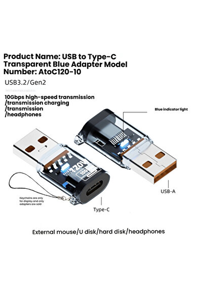 Choice محول Blue-U-C PHONEPACE USB 3.2 إلى Type C، يدعم الشحن السريع OTG بقدر...