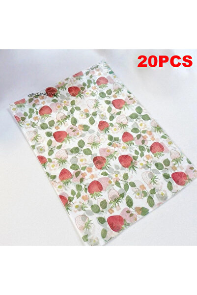 Choice ورق تغليف هدايا بنقشة الفراولة - 20 قطعة (10/20 قطعة) - مناسب لحفلات ا...